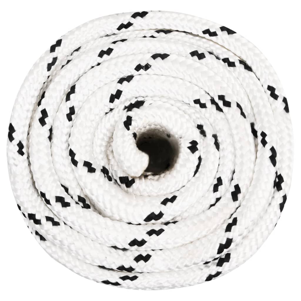 vidaXL Bootsseil Geflochten Weiß 16 mmx25 m Polyester
