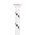 vidaXL Bootsseil Geflochten Weiß 18 mmx25 m Polyester