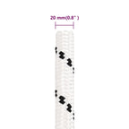 vidaXL Bootsseil Geflochten Weiß 20 mmx100 m Polyester