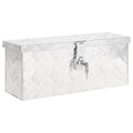 vidaXL Aufbewahrungsbox Silbern 50x15x20,5 cm Aluminium