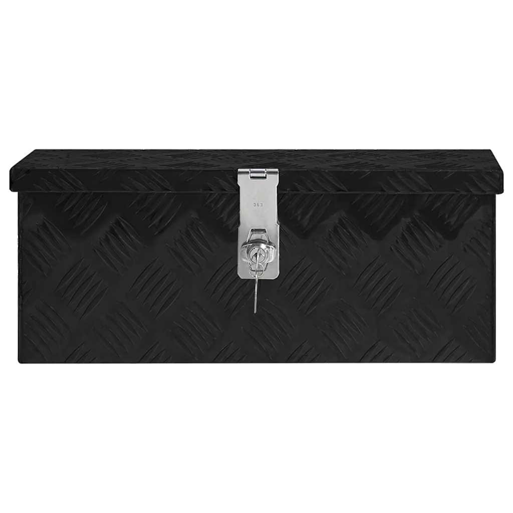 vidaXL Aufbewahrungsbox Schwarz 50x15x20,5 cm Aluminium