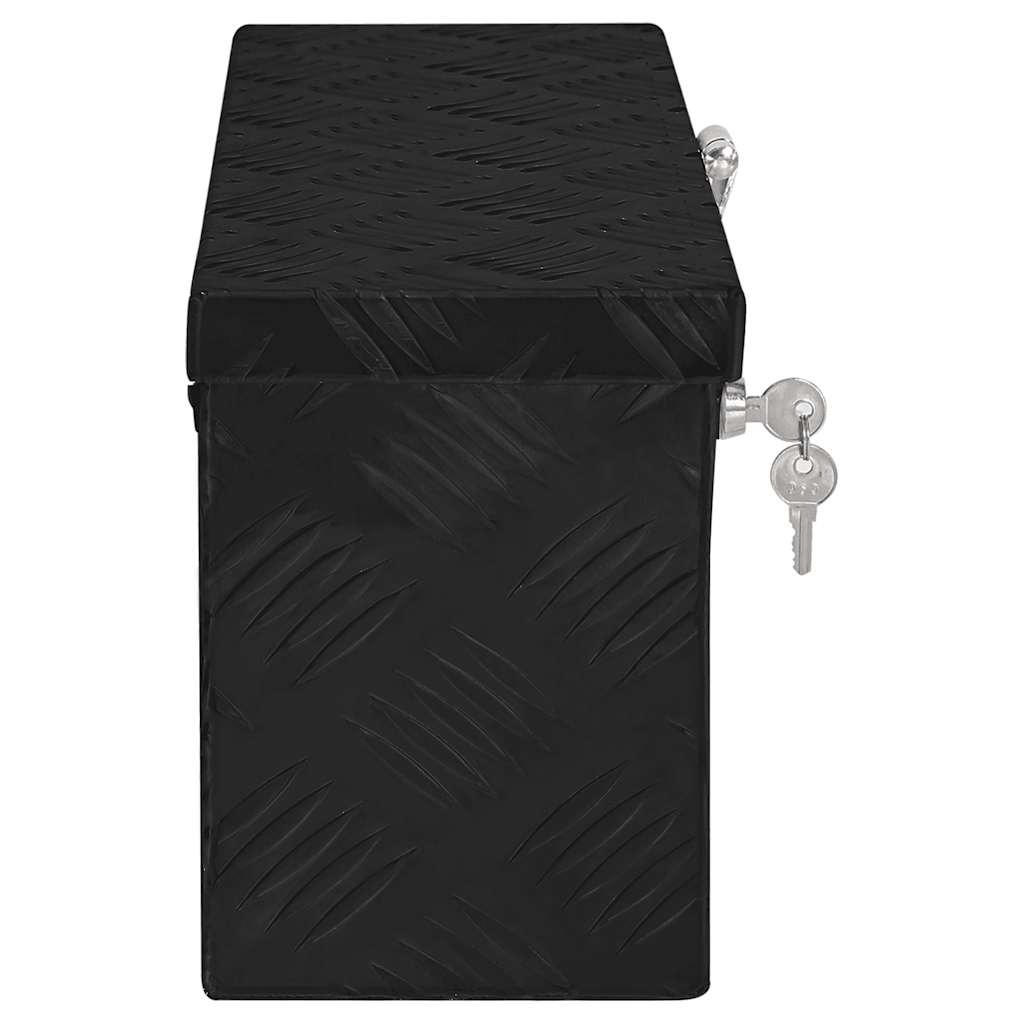 vidaXL Aufbewahrungsbox Schwarz 50x15x20,5 cm Aluminium