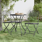 vidaXL 3-tlg. Garten-Essgruppe Streckmetallgitter Anthrazit