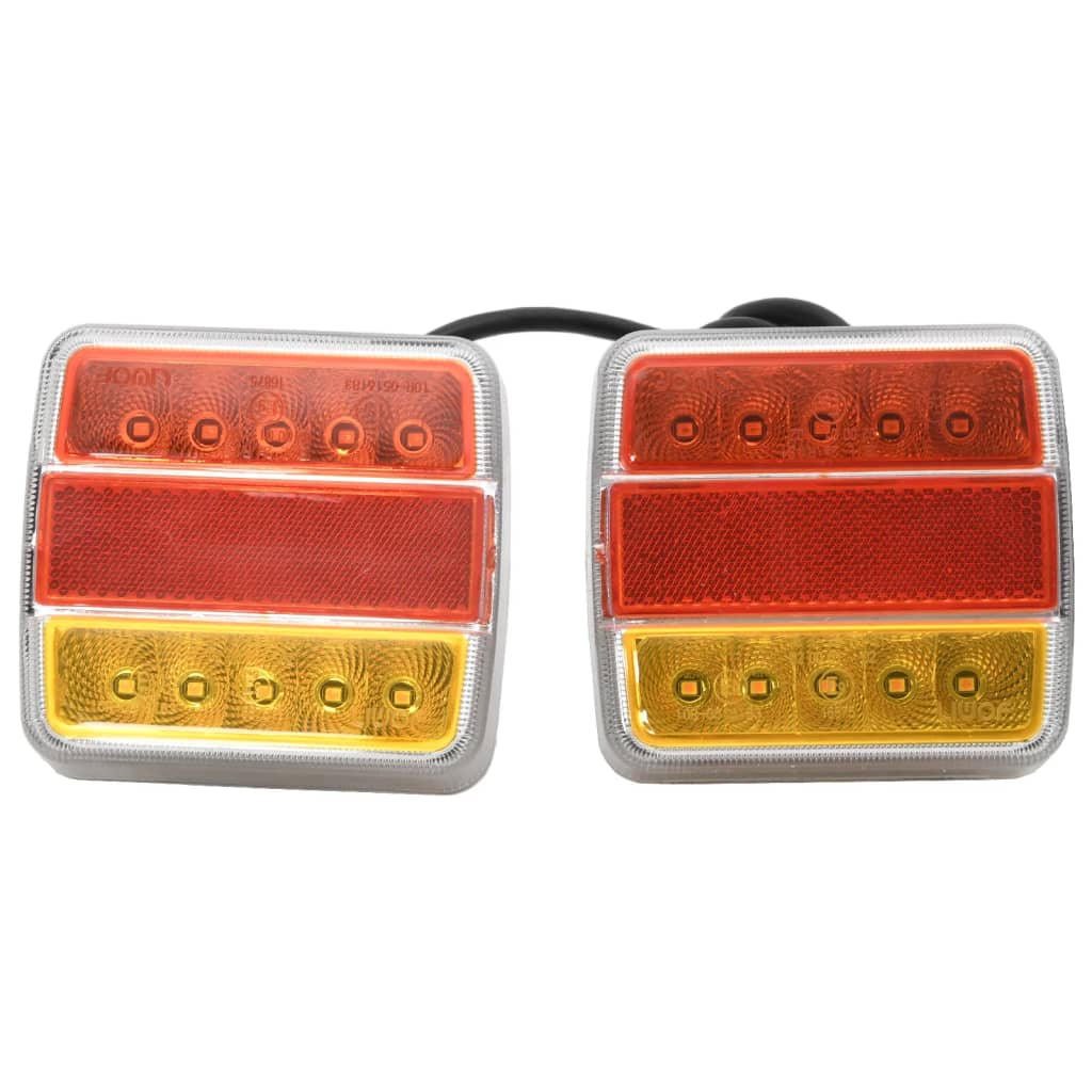 vidaXL Anhängerleuchten 2 Stk. Rot 10,5x7,5x10 cm 12V LED-Leuchtmittel