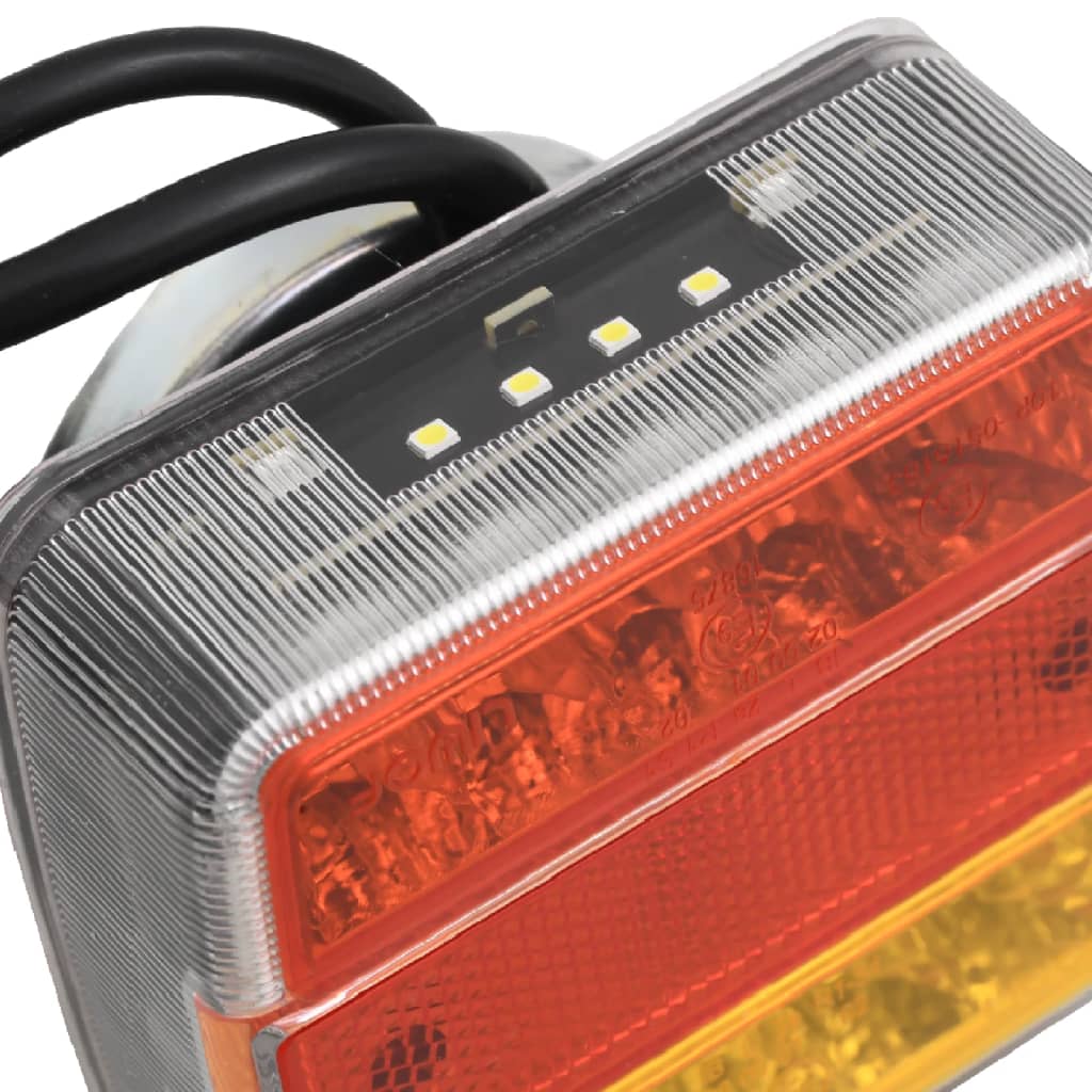 vidaXL Anhängerleuchten 2 Stk. Rot 10,5x7,5x10 cm 12V LED-Leuchtmittel