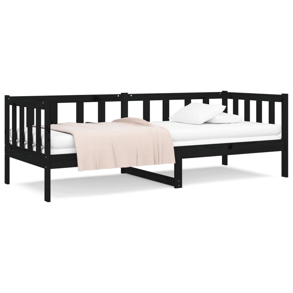vidaXL Tagesbett Schwarz 90x190 cm Massivholz Kiefer