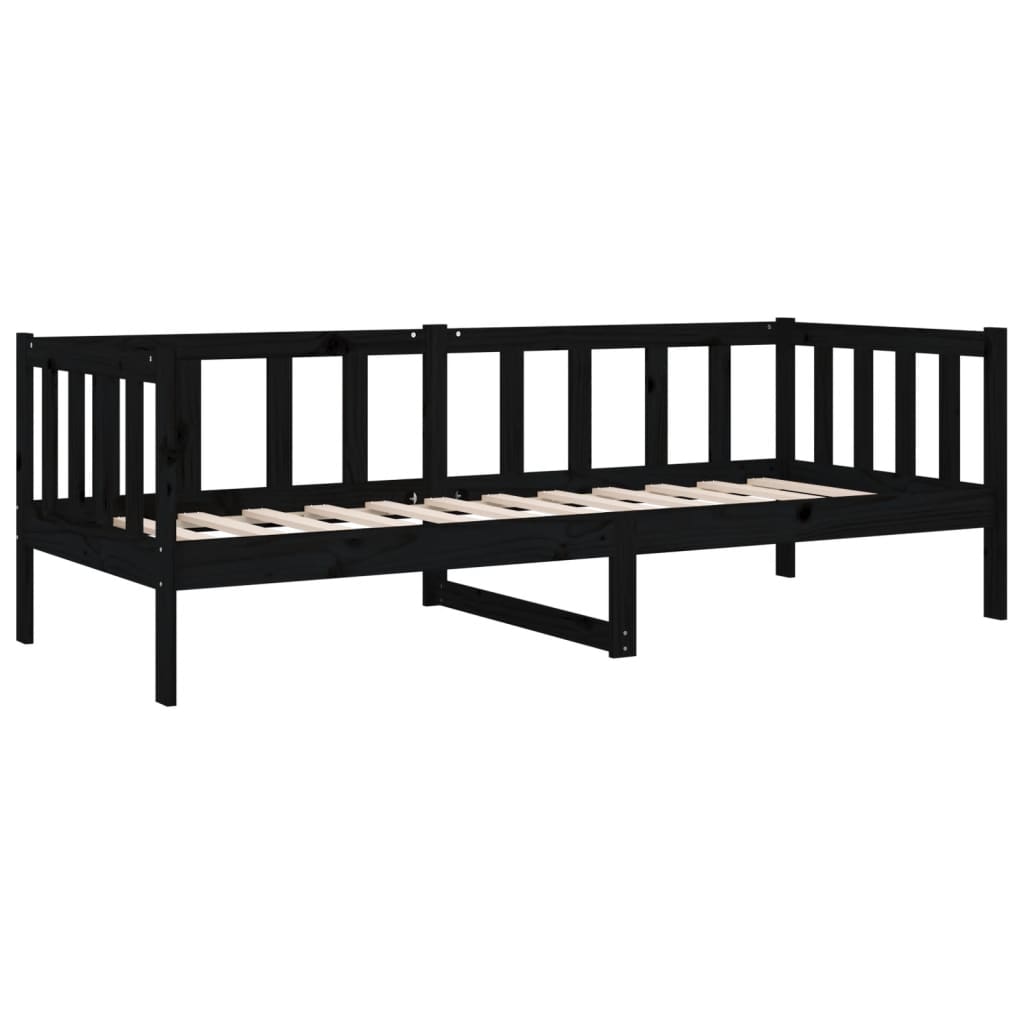 vidaXL Tagesbett Schwarz 90x190 cm Massivholz Kiefer