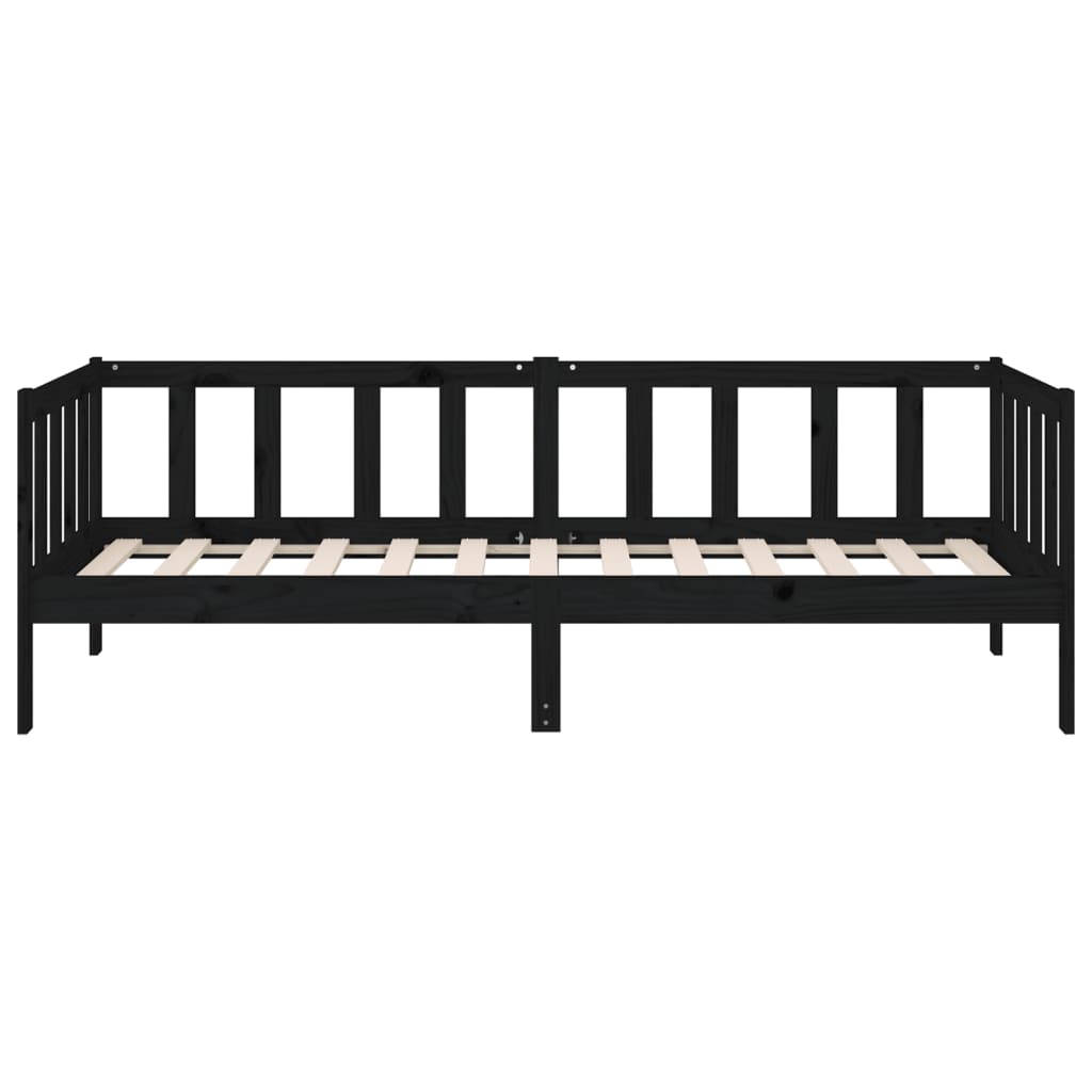 vidaXL Tagesbett Schwarz 90x190 cm Massivholz Kiefer