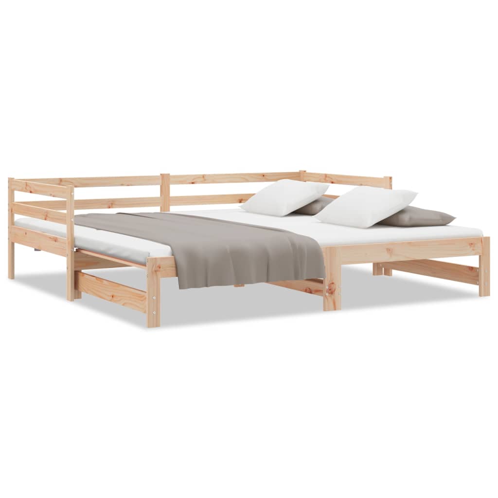 vidaXL Ausziehbares Tagesbett ohne Matratze 90x190 cm