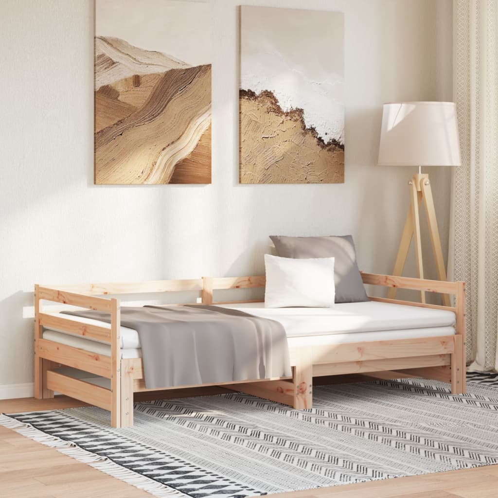 vidaXL Ausziehbares Tagesbett ohne Matratze 90x190 cm