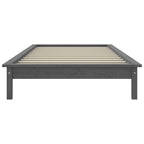 vidaXL Massivholzbett Grau 90x200 cm Kiefer
