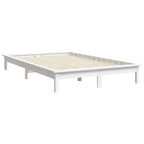 vidaXL Massivholzbett ohne Matratze Weiß 140x190 cm Kiefernholz
