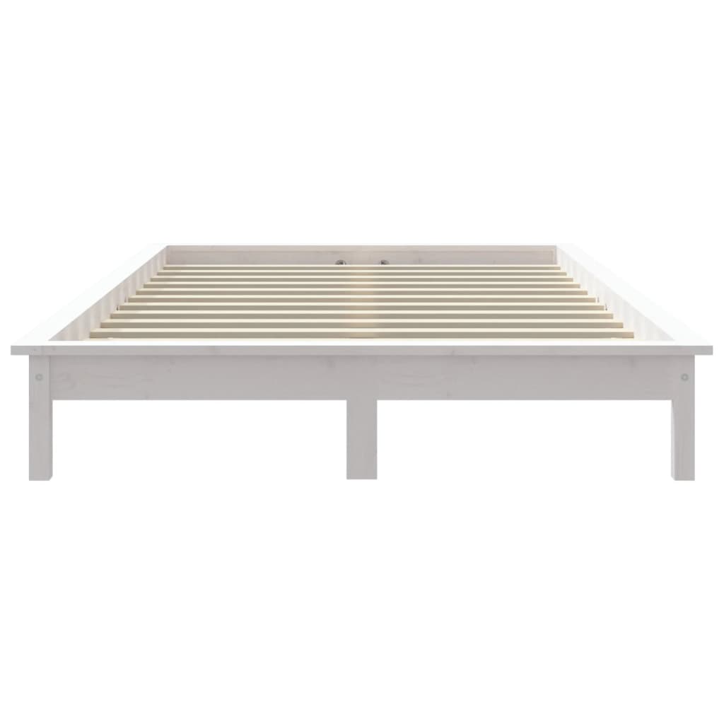 vidaXL Massivholzbett ohne Matratze Weiß 140x190 cm Kiefernholz
