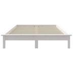 vidaXL Massivholzbett ohne Matratze Weiß 140x190 cm Kiefernholz