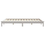 vidaXL Massivholzbett ohne Matratze Weiß 140x190 cm Kiefernholz