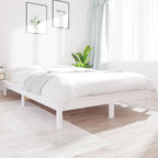 vidaXL Massivholzbett ohne Matratze Weiß 140x190 cm Kiefernholz