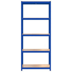 vidaXL Regale mit 5 Böden 3 Stk. Blau Stahl & Holzwerkstoff