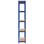 vidaXL Regale mit 5 Böden 3 Stk. Blau Stahl & Holzwerkstoff