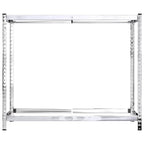 vidaXL Reifenregal mit 2 Böden Silbern 110x40x110 cm Stahl