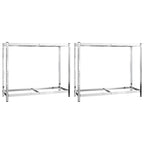 vidaXL Reifenregale mit 2 Böden 2 Stk. Silbern 110x40x110 cm Stahl