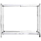 vidaXL Reifenregale mit 2 Böden 2 Stk. Silbern 110x40x110 cm Stahl