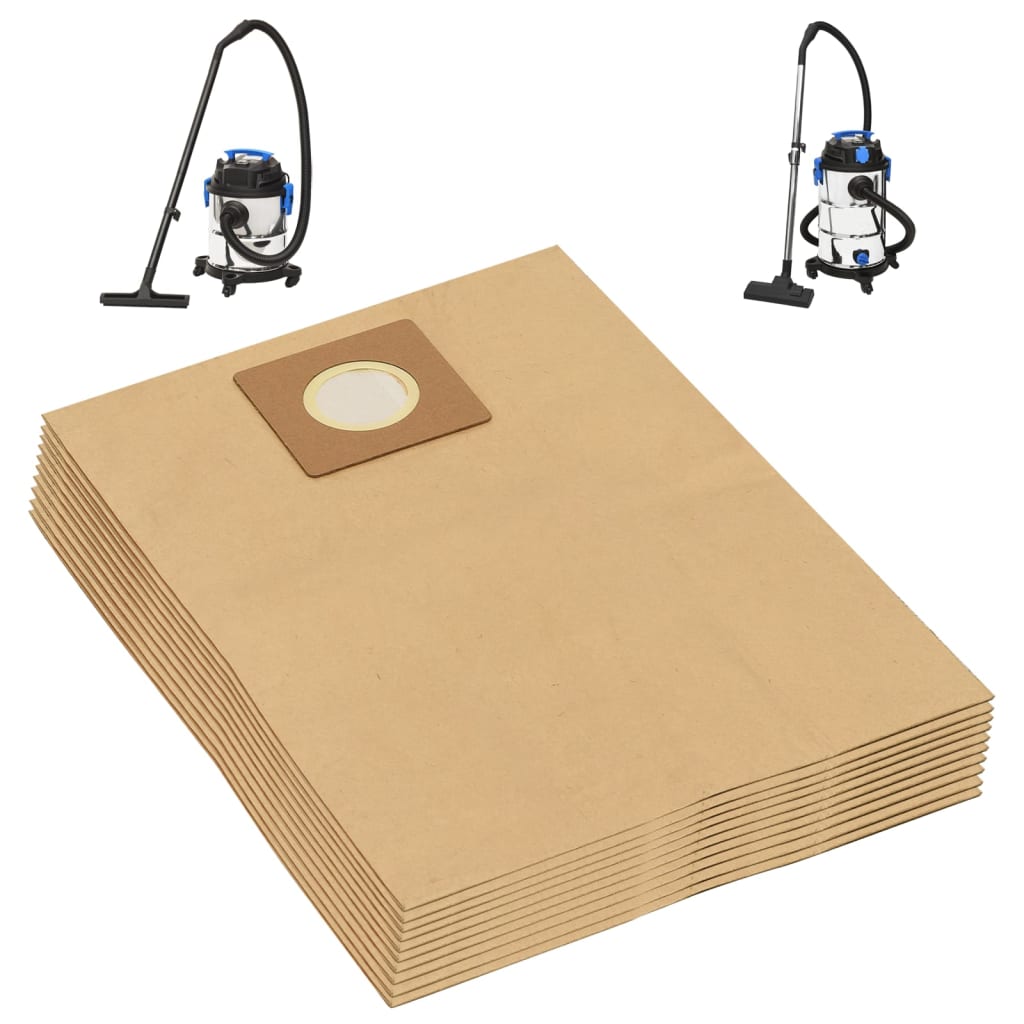 vidaXL Papierbeutel für Nass- und Trockensauger 10 Stk. Braun