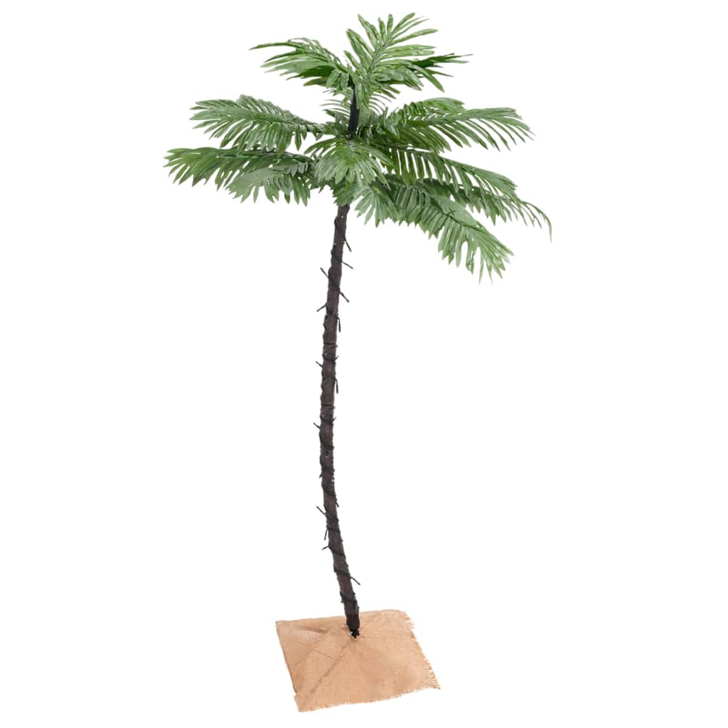 vidaXL Künstliche Palme mit 88 LEDs Warmweiß 150 cm