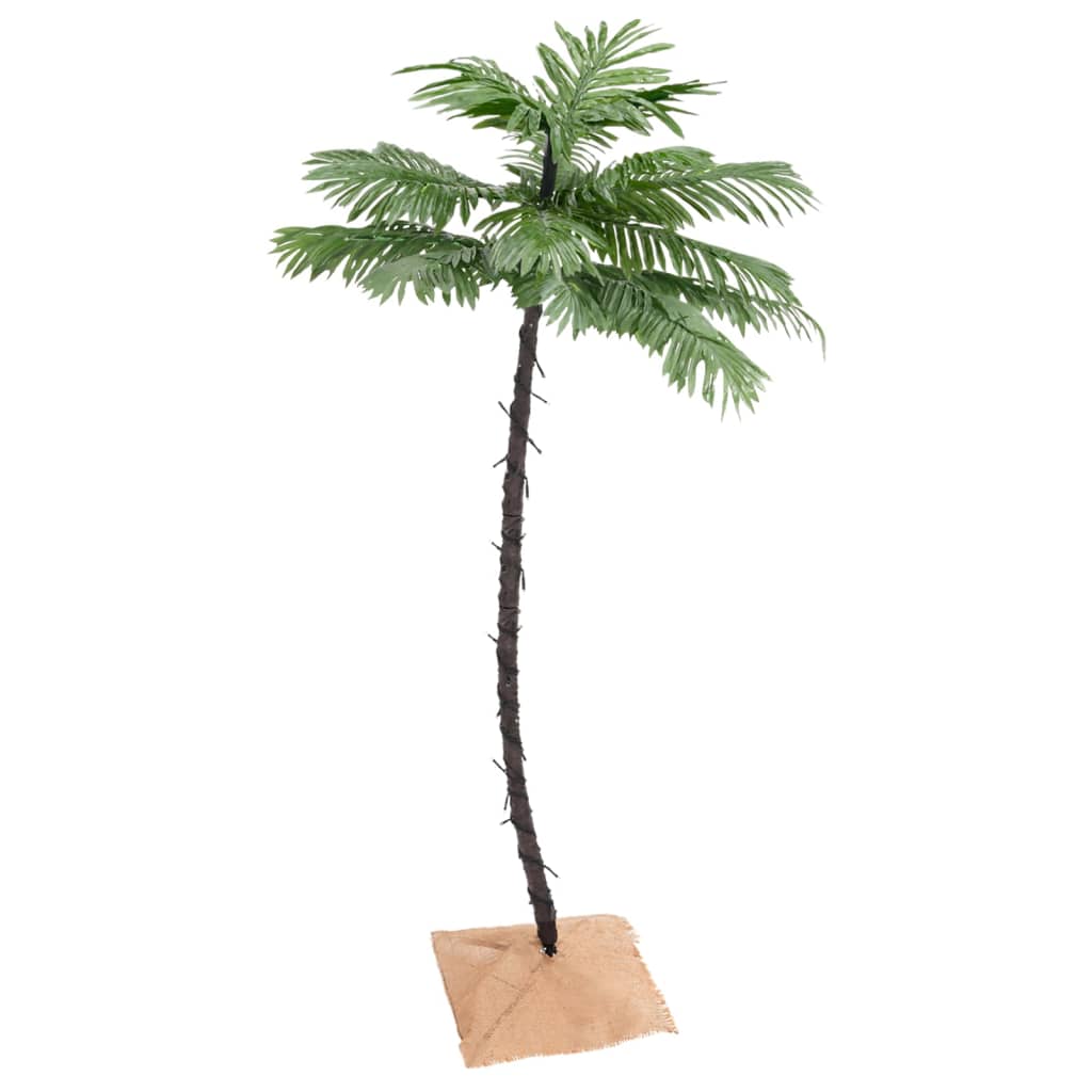 vidaXL Künstliche Palme mit 96 LEDs Warmweiß 180 cm