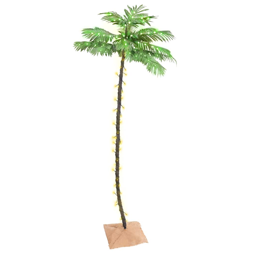 vidaXL Künstliche Palme mit 136 LEDs Warmweiß 220 cm