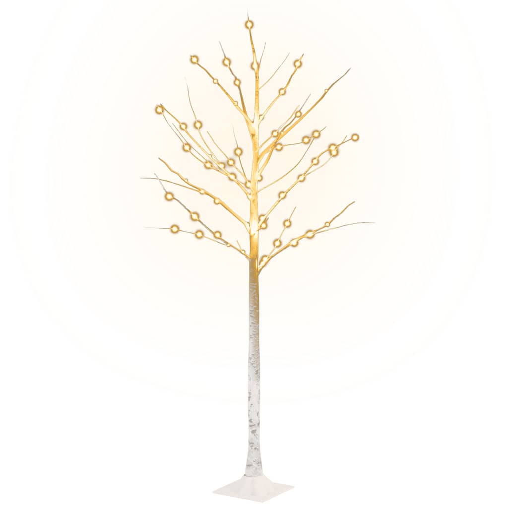 vidaXL LED-Birke Warmweiß 72 LEDs 150 cm