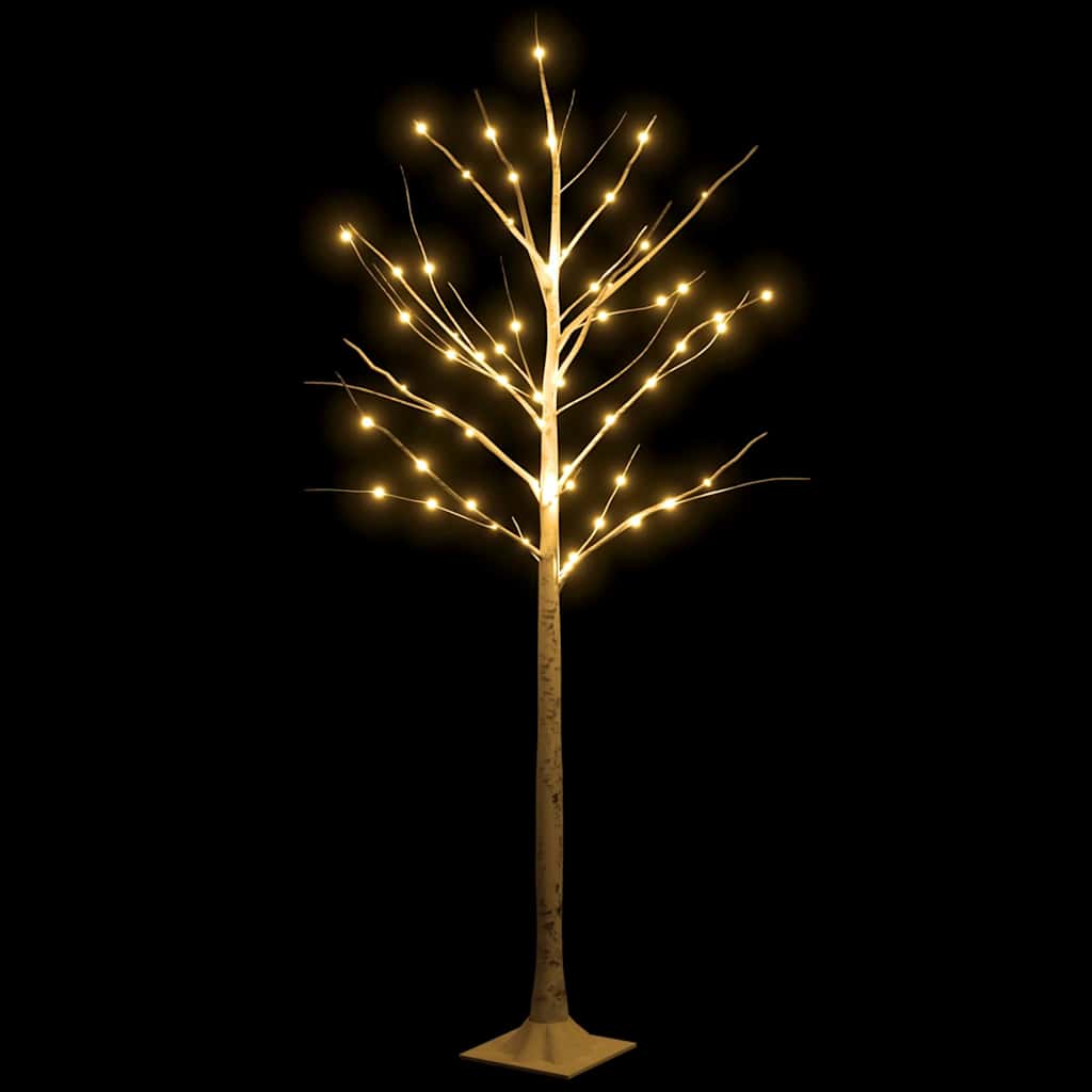 vidaXL LED-Birke Warmweiß 72 LEDs 150 cm
