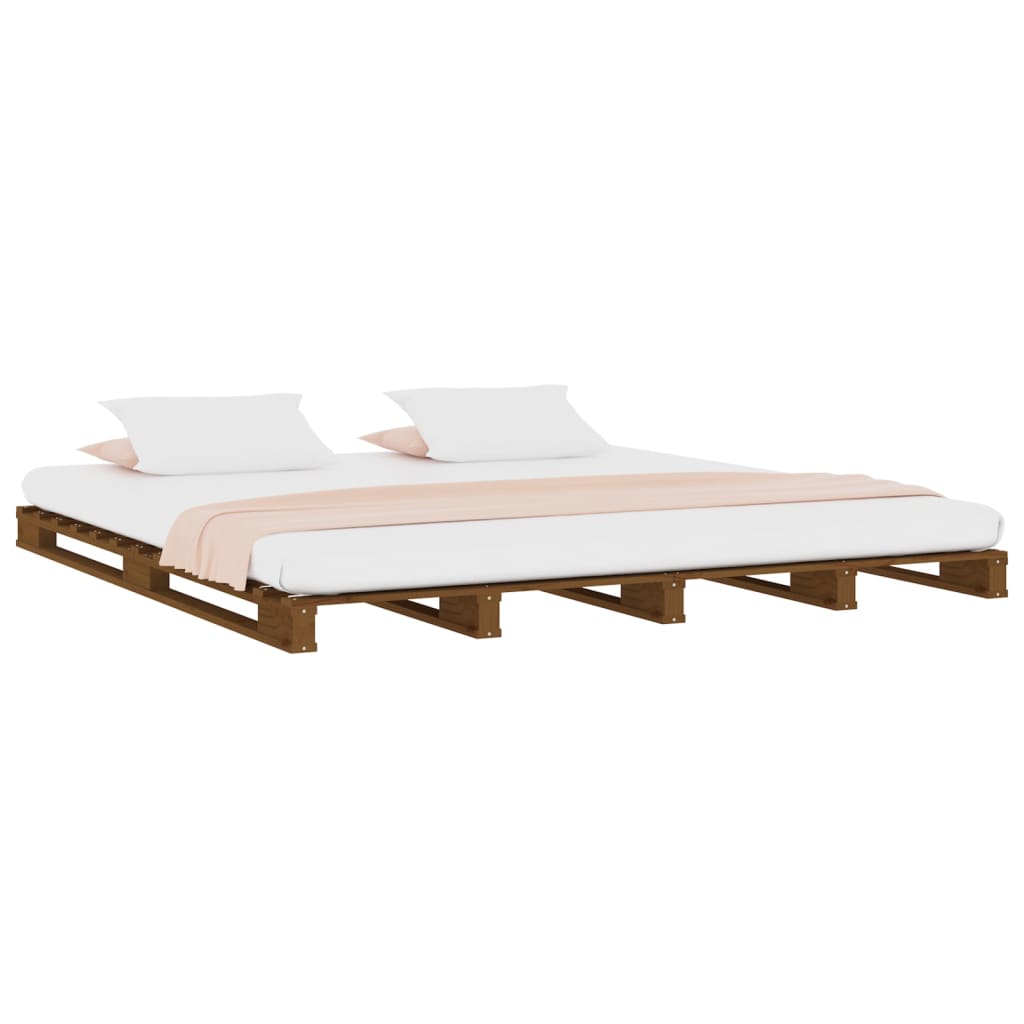 vidaXL Palettenbett Honigbraun 120x200 cm Massivholz Kiefer