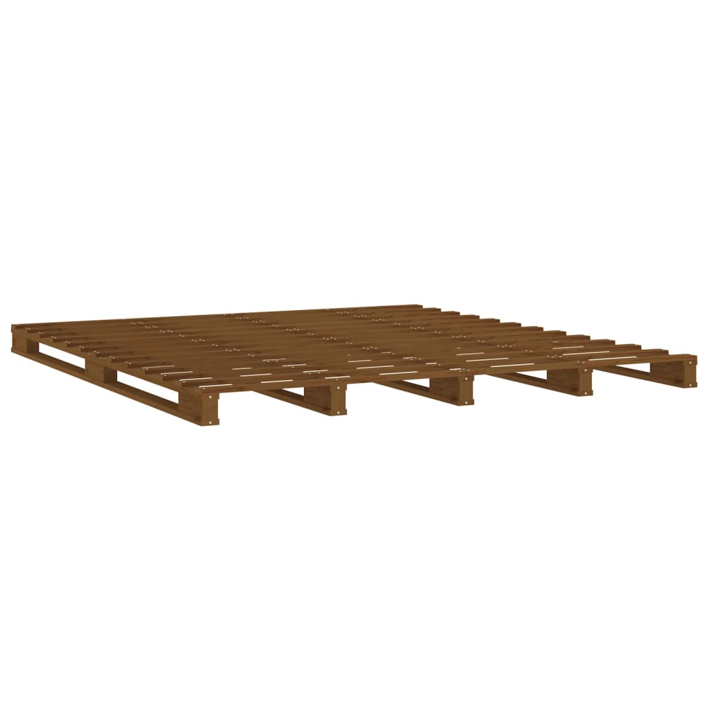 vidaXL Palettenbett Honigbraun 120x200 cm Massivholz Kiefer