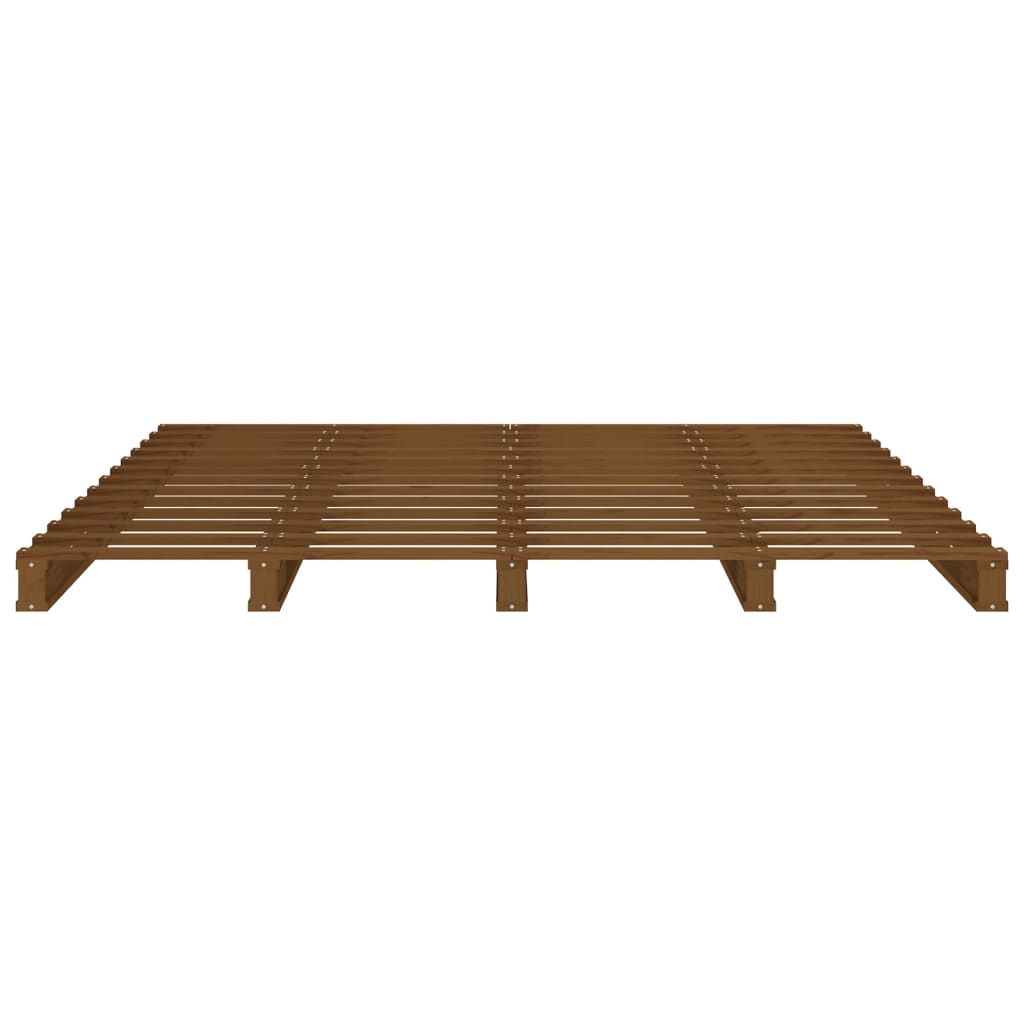 vidaXL Palettenbett Honigbraun 120x200 cm Massivholz Kiefer