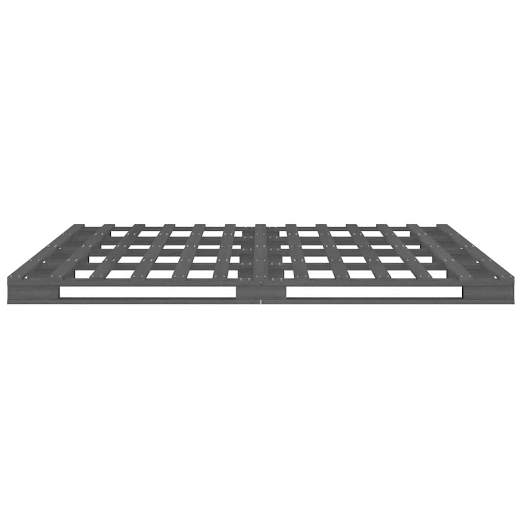 vidaXL Palettenbett Grau 150x200 cm Massivholz