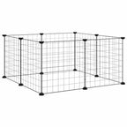 vidaXL 8-Panel-Haustierkäfig Schwarz 35x35 cm Stahl