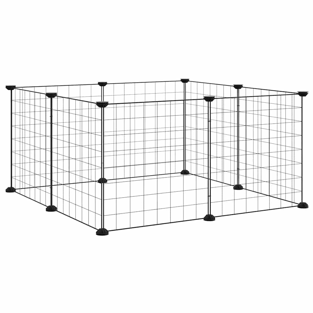 vidaXL 8-Panel-Haustierkäfig Schwarz 35x35 cm Stahl