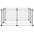 vidaXL 8-Panel-Haustierkäfig Schwarz 35x35 cm Stahl