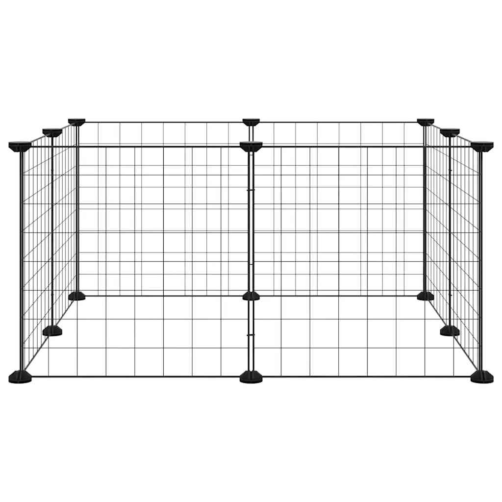 vidaXL 8-Panel-Haustierkäfig Schwarz 35x35 cm Stahl