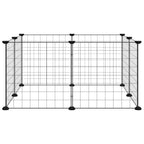 vidaXL 8-Panel-Haustierkäfig Schwarz 35x35 cm Stahl