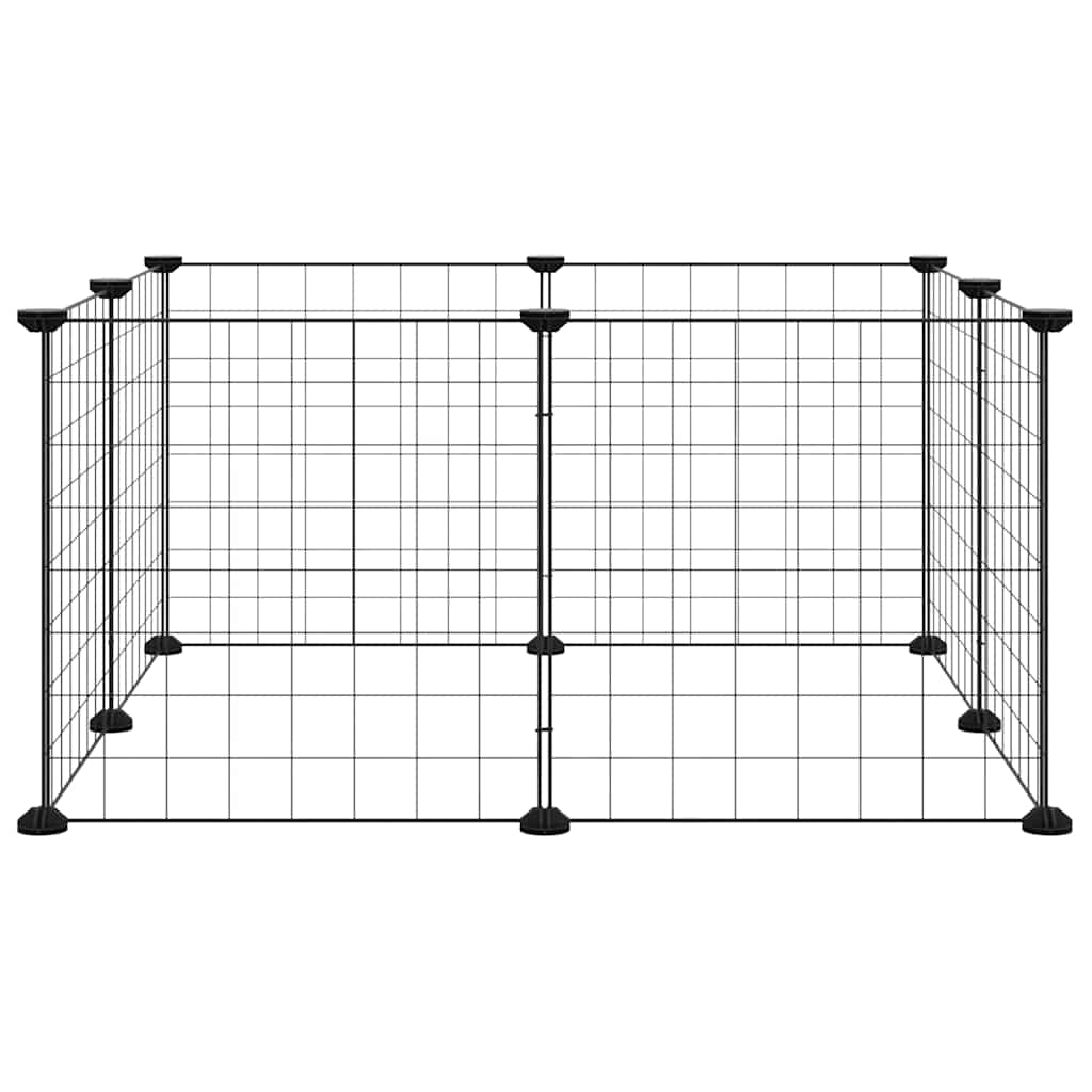 vidaXL 8-Panel-Haustierkäfig Schwarz 35x35 cm Stahl