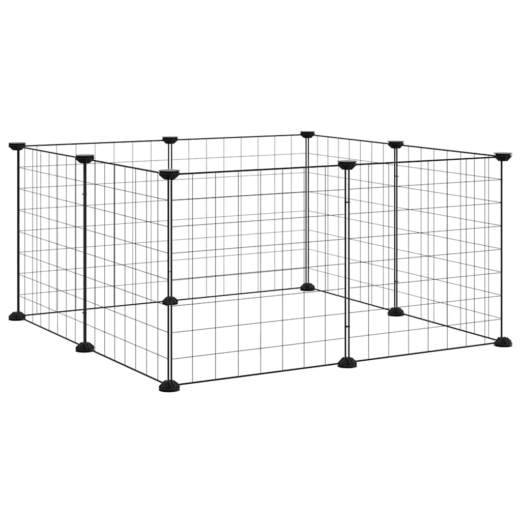 vidaXL 8-Panel-Haustierkäfig Schwarz 35x35 cm Stahl