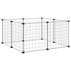 vidaXL 8-Panel-Haustierkäfig mit Tür Schwarz 35x35 cm Stahl