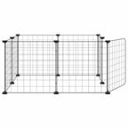 vidaXL 8-Panel-Haustierkäfig mit Tür Schwarz 35x35 cm Stahl