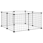 vidaXL 8-Panel-Haustierkäfig mit Tür Schwarz 35x35 cm Stahl