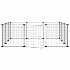 vidaXL 12-Panel-Haustierkäfig mit Tür Schwarz 35x35 cm Stahl