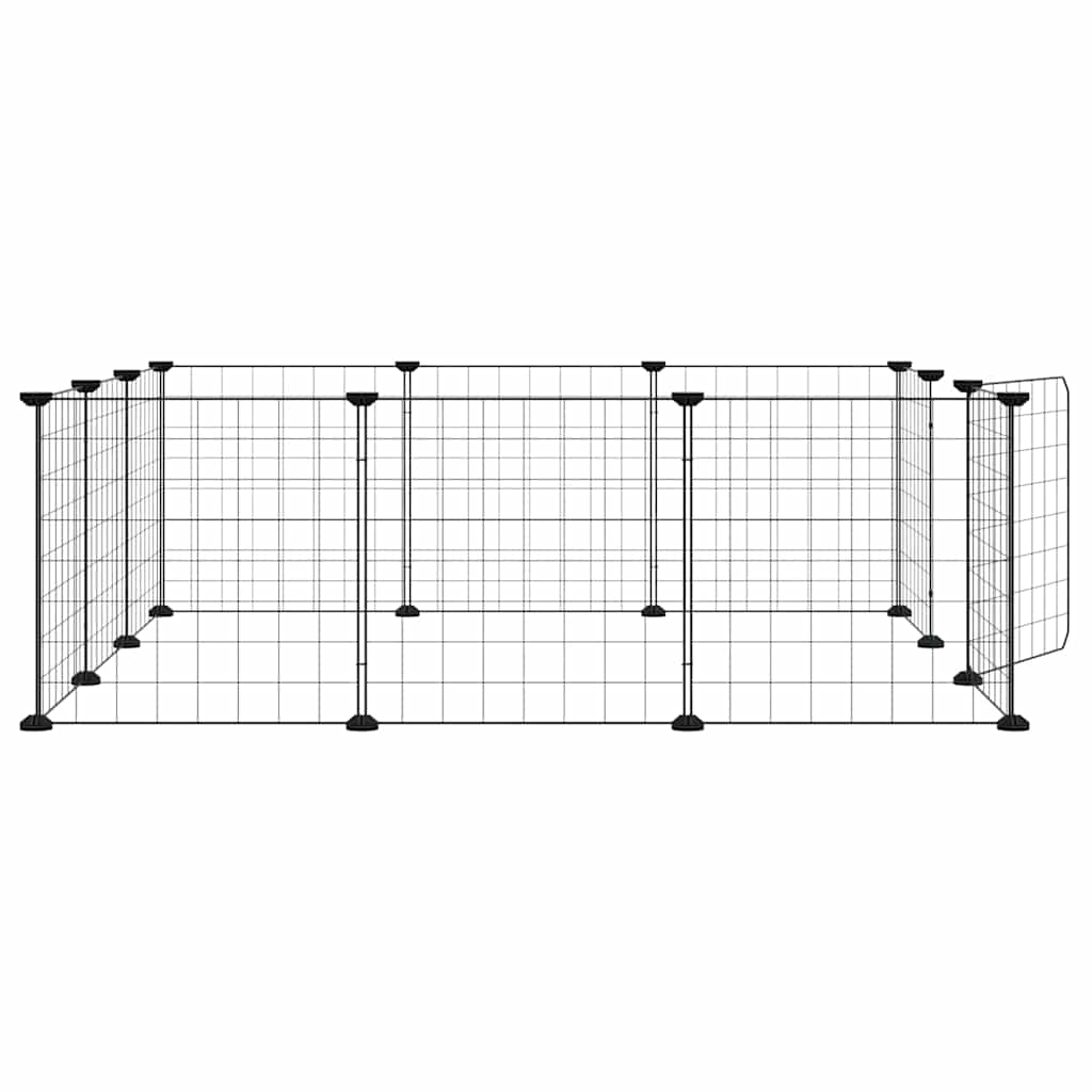 vidaXL 12-Panel-Haustierkäfig mit Tür Schwarz 35x35 cm Stahl