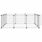 vidaXL 12-Panel-Haustierkäfig mit Tür Schwarz 35x35 cm Stahl