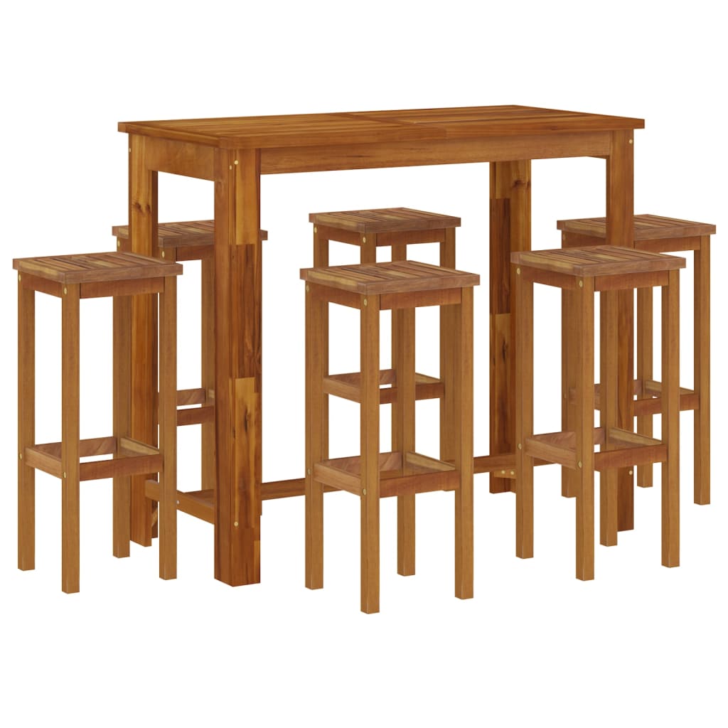 vidaXL 7-tlg. Gartenbar-Set Massivholz Akazie