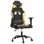vidaXL Gaming-Stuhl mit Massagefunktion Schwarz & Golden Kunstleder